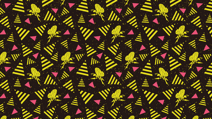 4K pattern with yellow and pink triangles