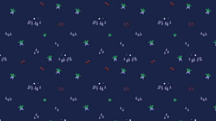 4K Pokémon Oddish Pattern Blue Background