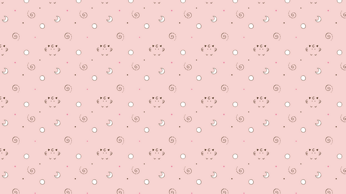 Pink pattern with moons and swirls