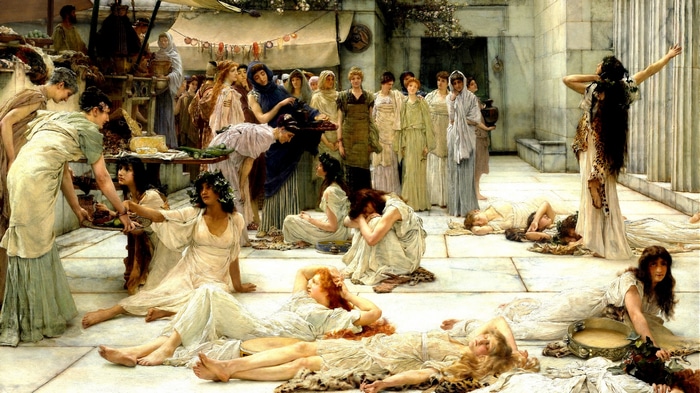 Lawrence Alma-Tadema's painting of a Bacchanalian scene