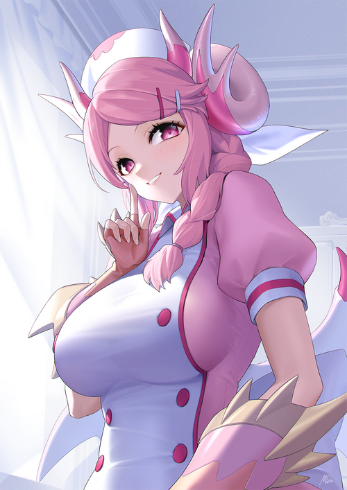 Nurse Dragonmaid from Yu-Gi-Oh! fan art