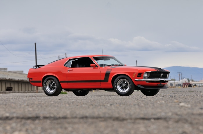 Red 1970 Ford Mustang Boss 302 Muscle Car