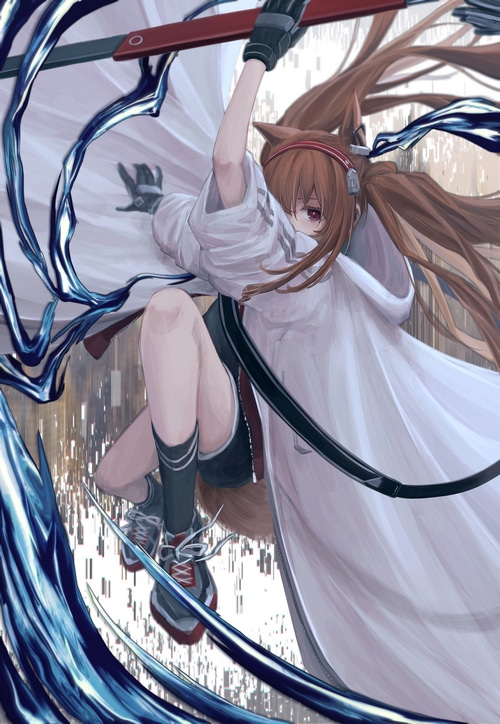 4K Angelina from Arknights with animal ears