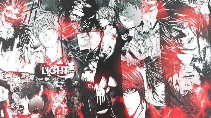 Death Note Collage Featuring Light Yagami and Ryuk