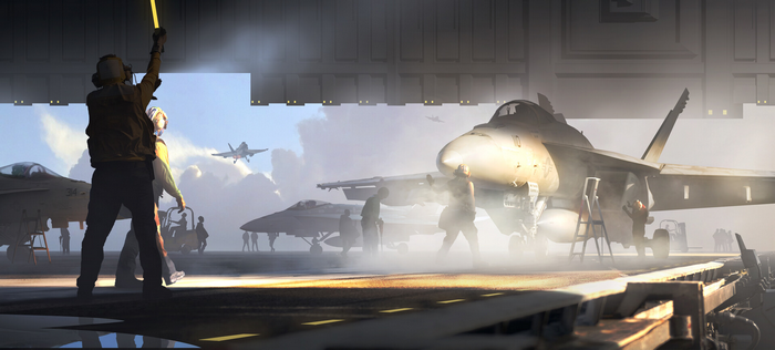 DannyLaiLai, military aircraft, aircraft carrier, concept art ...