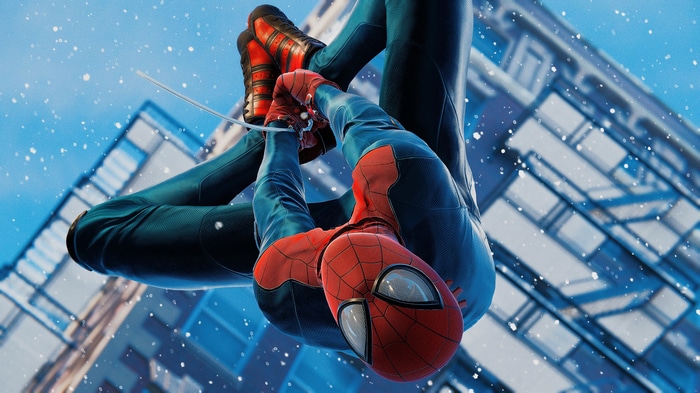 4K Spiderman Miles Morales in Winter City