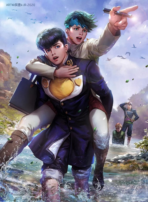 Josuke Higashikata and Rohan Kishibe in Water