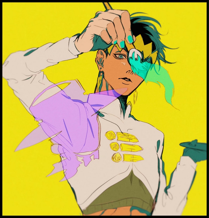 Rohan Kishibe with Paint Brushes