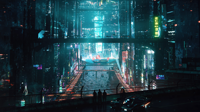 4K Futuristic Neon Cityscape at Night
