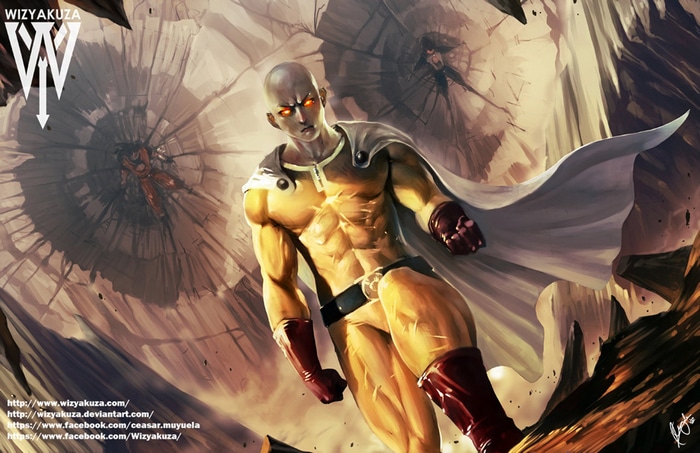 Saitama and Son Goku Crossover Fan Art