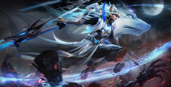 4K Video Game Art of a Warrior and Wolf