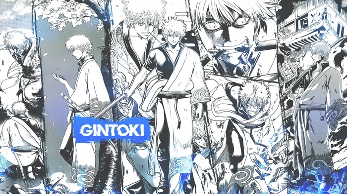 Gintoki Sakata collage from Gintama manga