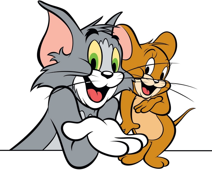 Tom and Jerry characters in a cartoon style