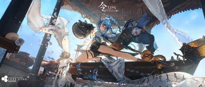 4K Ling Blue Hair Fantasy Art