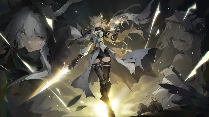 Arknights artwork of a blonde female warrior