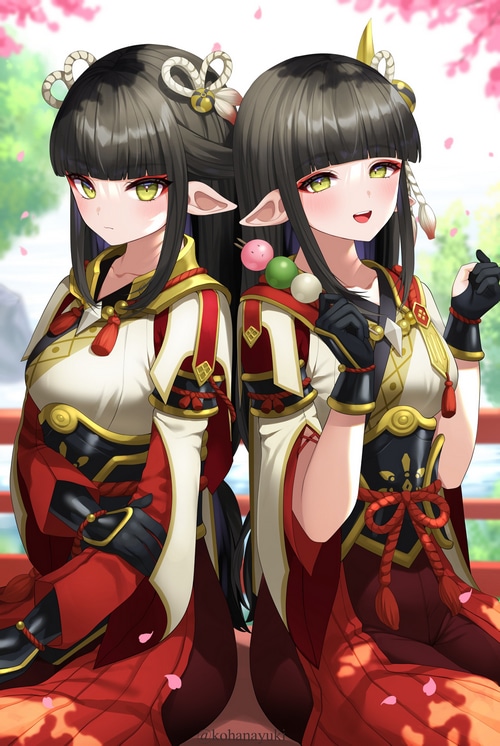 Monster Hunter Rise Twins Hinoa and Minoto Fan Art