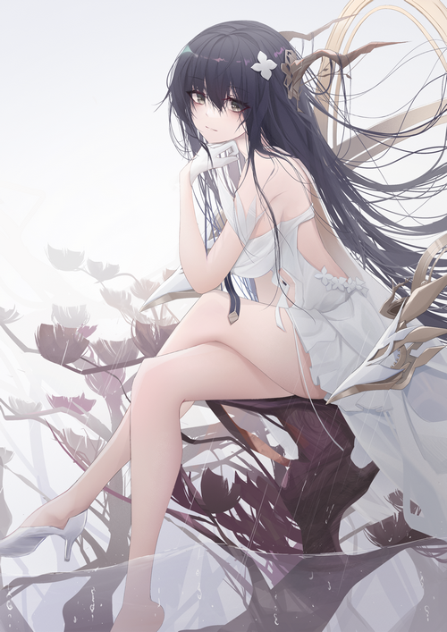 Azur Lane: Indomitable in a white dress