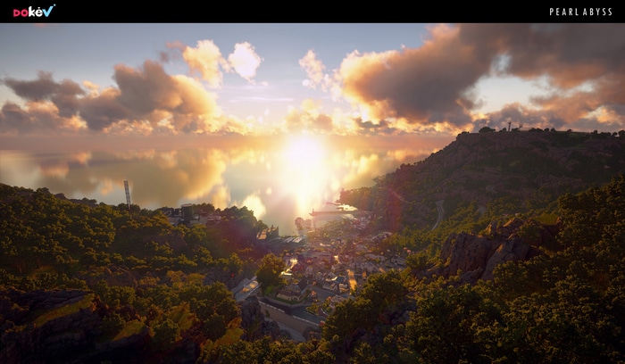 4K DokeV Pearl Abyss Sunset Over Cityscape
