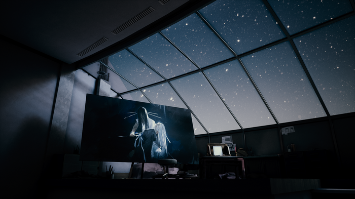 4K Sifu painting under a starry night sky