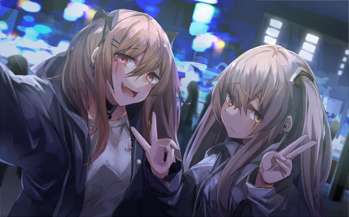 UMP45 and UMP9 from Girls Frontline taking a selfie