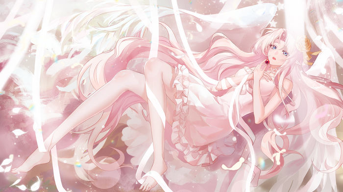 Aura Star Character with Pink Hair and Wings