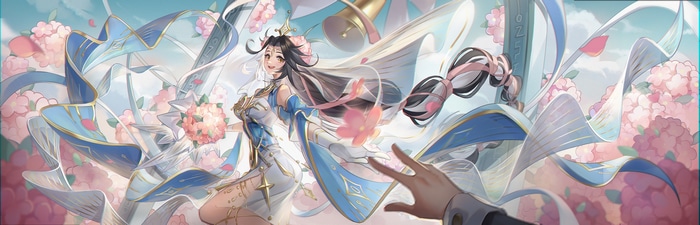 Ao Qi Chuan Shuo anime character with flowers and ribbons