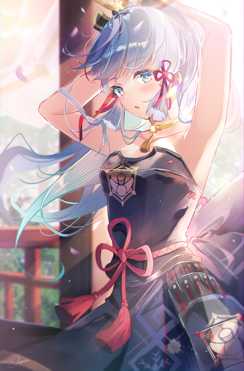 Kamisato Ayaka from Genshin Impact in sunlight