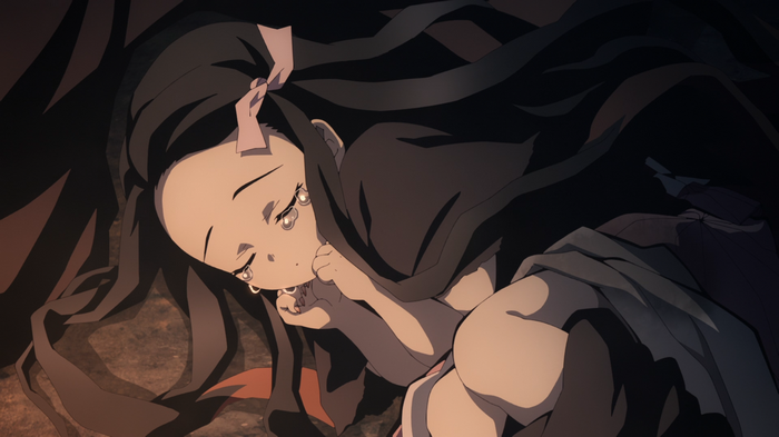Kamado Nezuko crying in Kimetsu no Yaiba