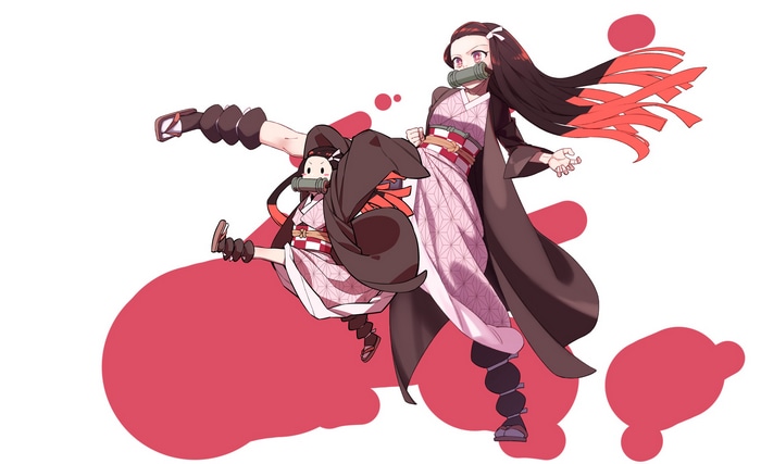 Kamado Nezuko and Nezuko from Kimetsu no Yaiba