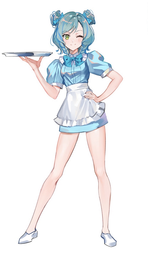 Hikawa Hina from BanG Dream! as a waitress