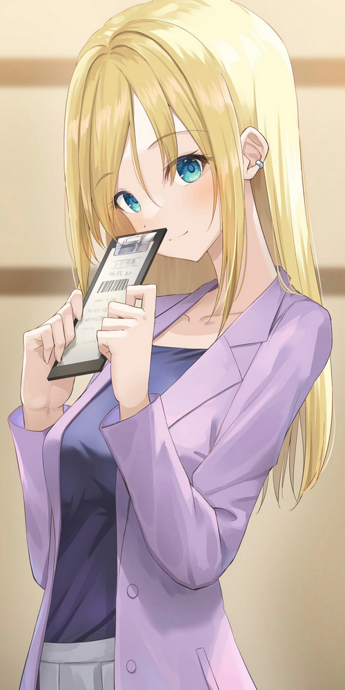 Anime girl holding a ticket
