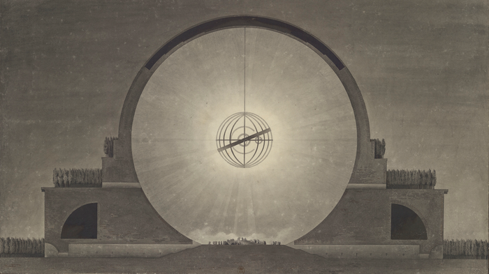 4K drawing of Etienne-Louis Boullee's architectural design