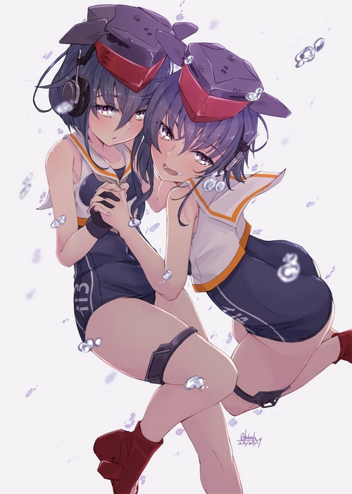 Kantai Collection I-14 and I-13 fan art