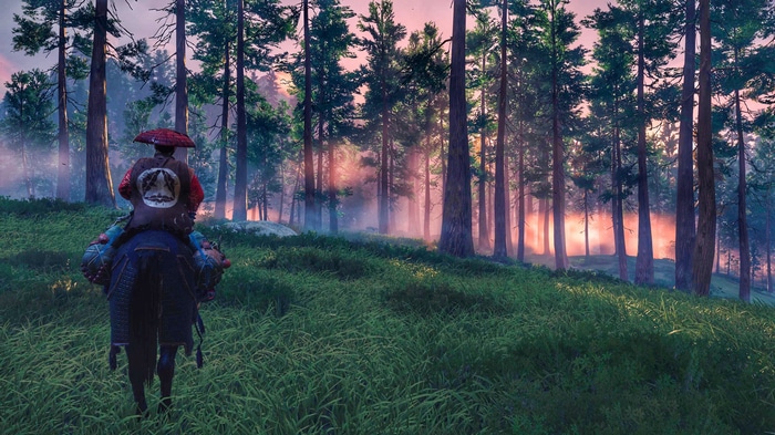 4K screen shot of a samurai on horseback