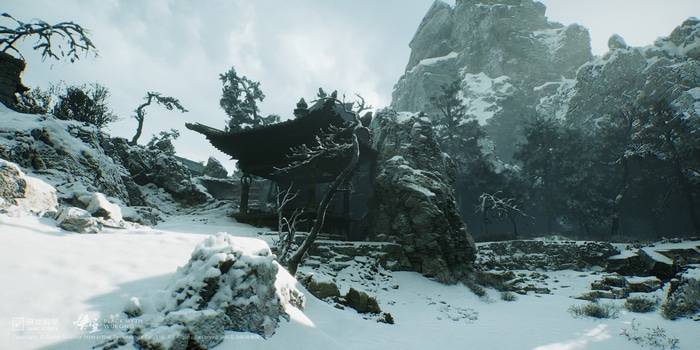 Black Myth: Wukong snowy mountain temple