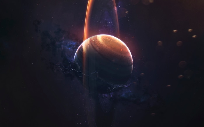 4K Space Art of Jupiter and its Rings