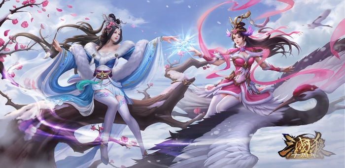 4K Game Art: Two Women and Cranes