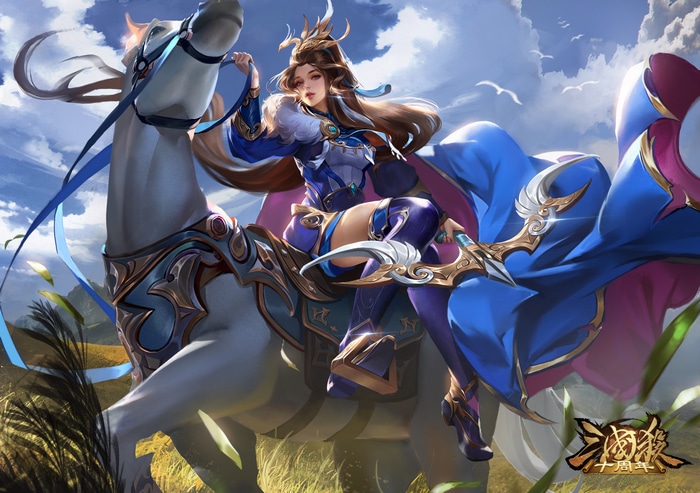 4K Three Kingdoms Woman Riding Horse