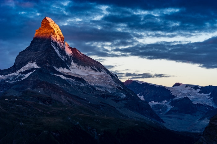 4K Sunset over the Matterhorn in Zermatt, Switzerland