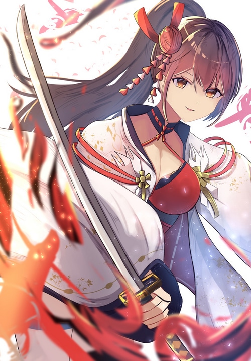 Azur Lane fan art of Zuikaku with a sword