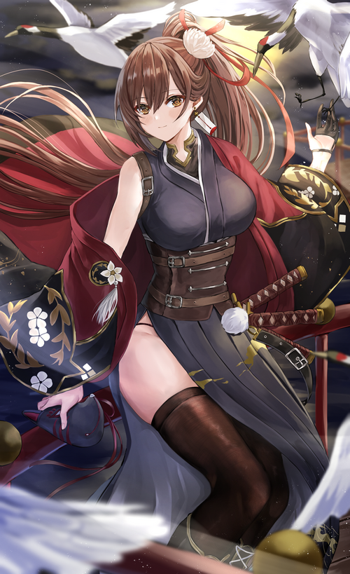 Azur Lane Zuikaku with Swords and Cranes