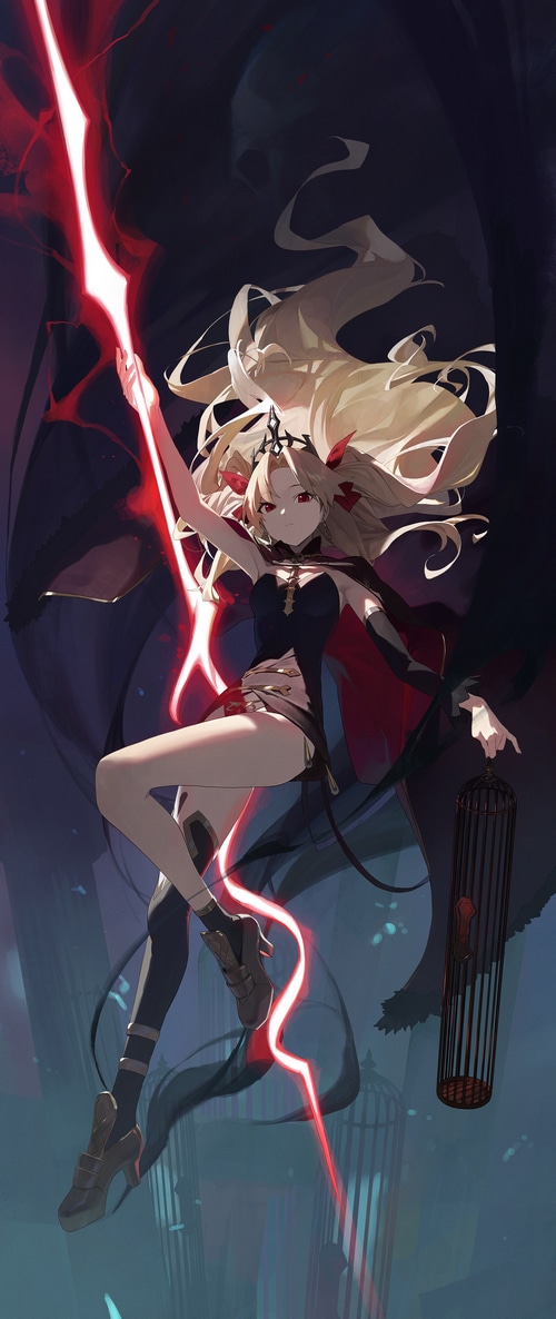 Ereshkigal from Fate/Grand Order with red lightning