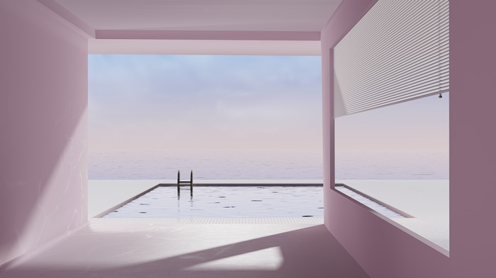 4K swimming pool overlooking the sea
