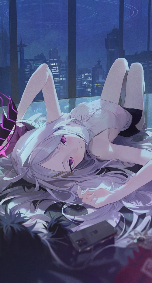 Sorasaki Hina from Blue Archive lying down