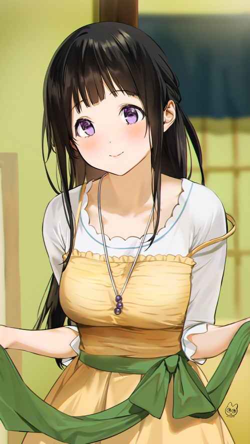 Chitanda Eru from Hyouka smiling