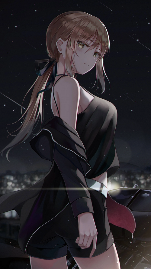 Saber Alter from Fate series at night