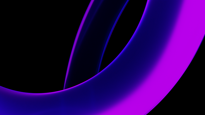 Abstract purple and blue curves on black background
