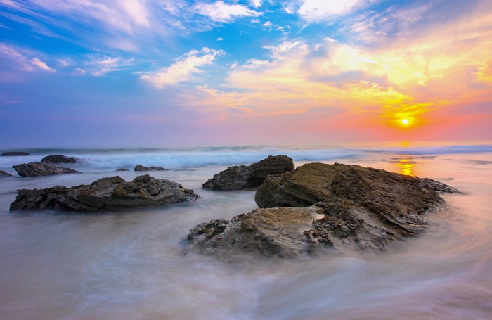 4K Long Exposure of California Coast at Sunrise
