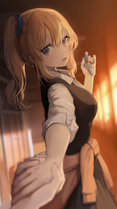 Hayasaka Ai from Kaguya-Sama: Love is War holding a key
