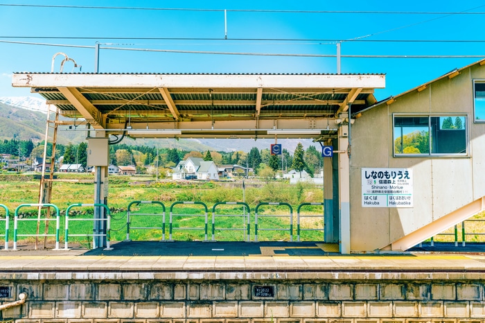 Shinano-Morioe Train Station in Japan